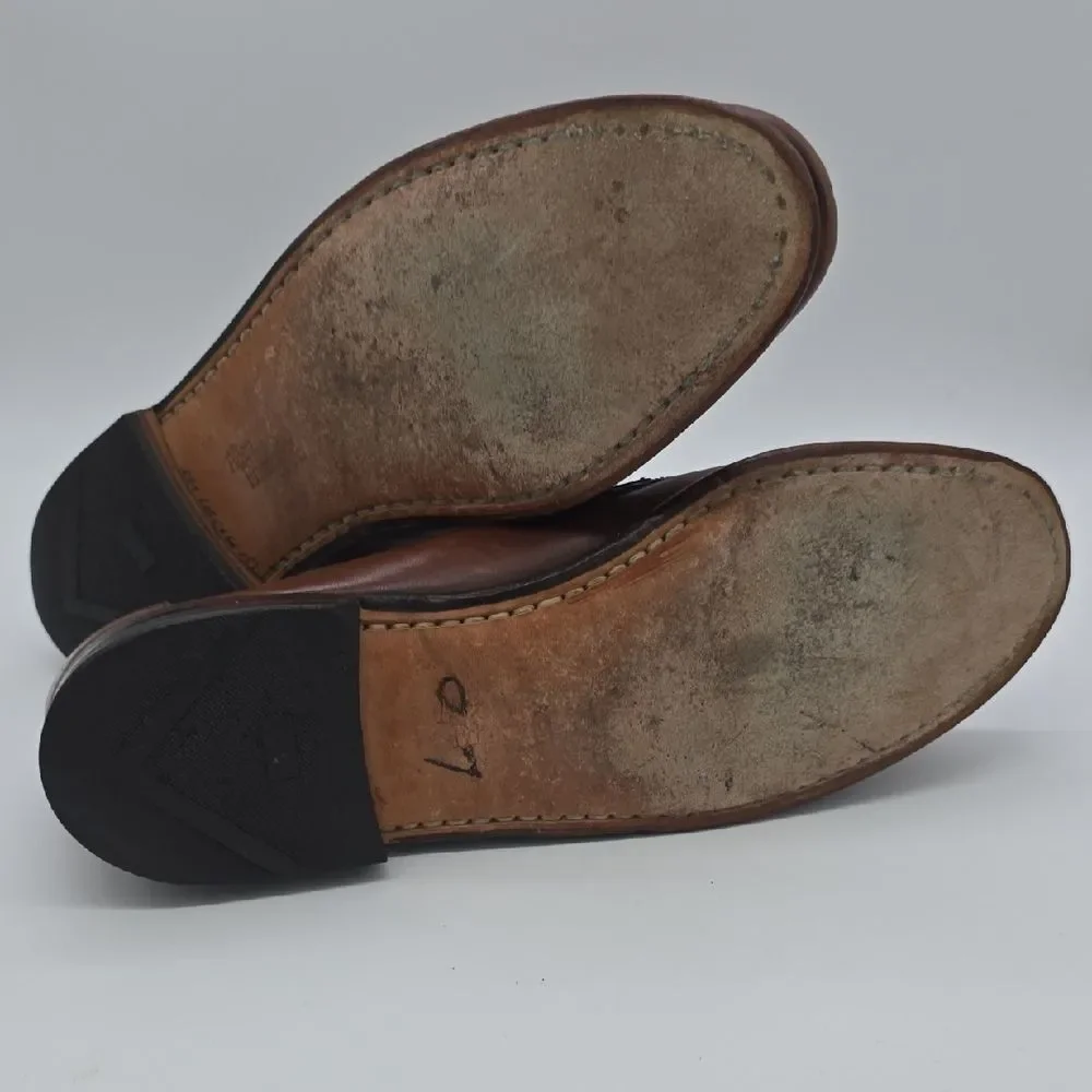 Allen Edmonds Chestnut Braided Tassel Leather Loafers